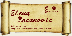 Elena Macanović vizit kartica